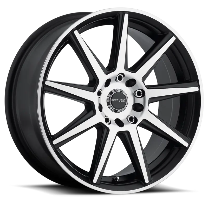 Raceline Storm 17×7.5 Wheel – 5×110/115 Bolt Pattern, 40Mm Offset, Black & Machined Face 1
