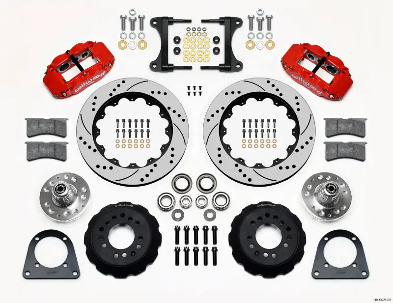 Wilwood Narrow Superlite 6R Front Hub Kit – 14" Drill, Red Finish, Compatible With Tci-Ifs (1971–1978 Pinto-Based Chassis) 1