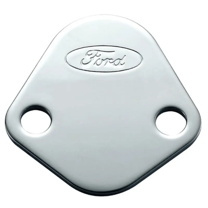 Ford Racing Chrome Fuel Pump Block-Off Plate – Oem-Style Logo Accented Cover 1