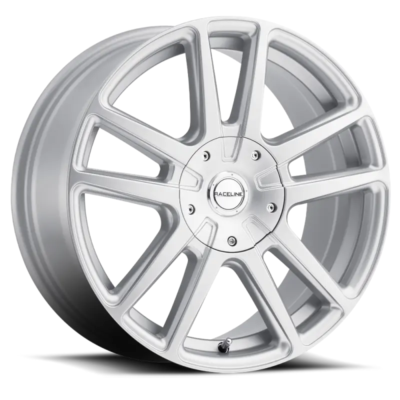 Raceline 145S Encore Gloss Silver Wheel – 18×8 Inches, 5×108/5×114.3 Bolt Pattern, 40Mm Offset, 72.62Mm Bore 1