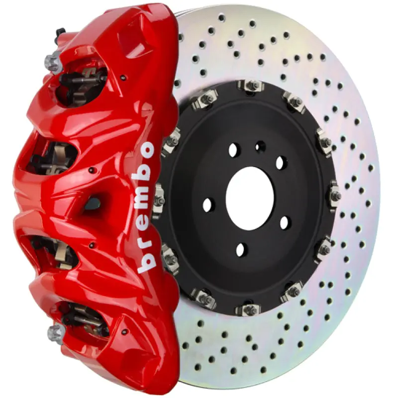 Brembo Gt Big Brake Kit – Front, 8-Piston Calipers With Drilled 412X38Mm Two-Piece Rotors For 2011–2018 Porsche Cayenne Turbo/S/Gts 1
