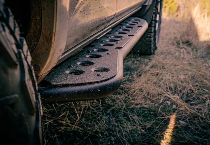 Cali Raised Rock Sliders – 2005–2023 Toyota Tacoma Double Cab Short Bed, Step Edition, No Kick-Out Design 1