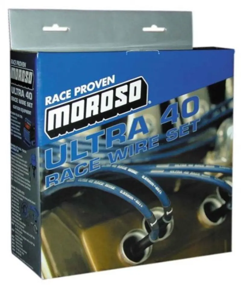 Moroso Ultra 40 Ls Ignition Wire Set – 9.75" Length, Blue Sleeved – Gm Applications 1