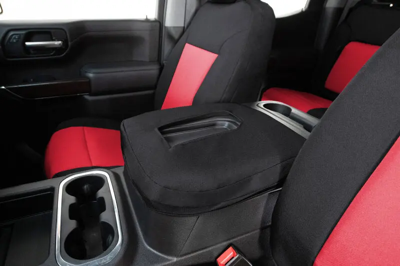 Covercraft 16-24 Nissan Titan Endura Precisionfit Custom Front Row Seat Covers - Red/Black 1