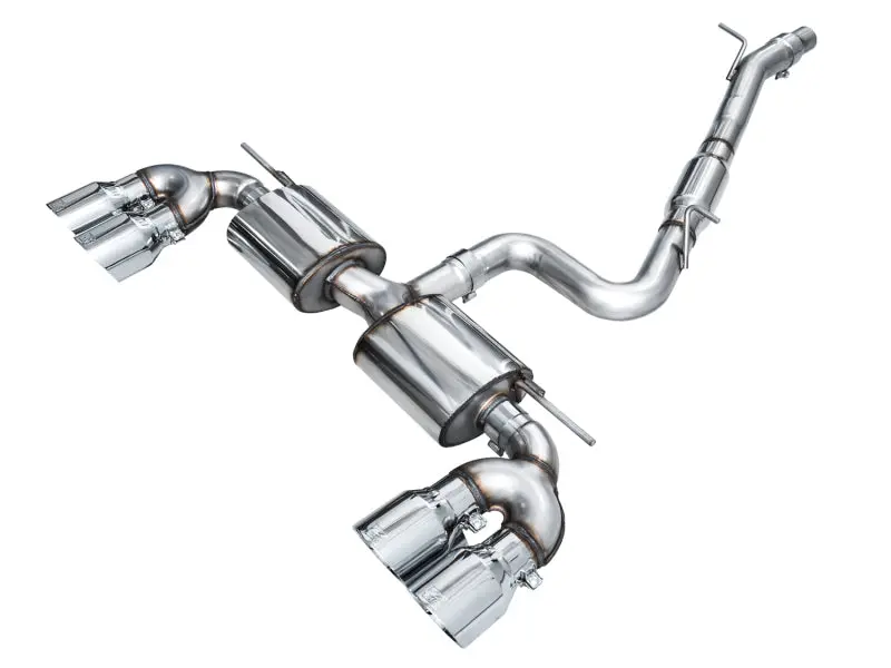 Awe Touring Edition Quad Exhaust For Mk8 Volkswagen Golf R – 3" Diameter, Chrome Silver Tips 1