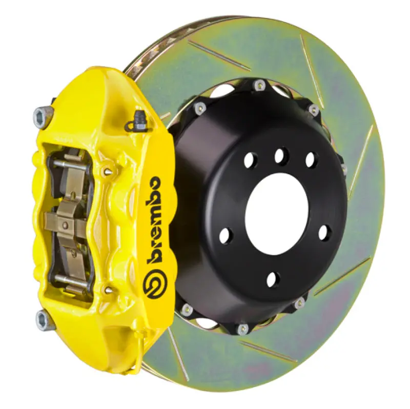 Brembo Gt Big Brake Kit For Maserati Granturismo Stradale – Rear, 4-Piston Calipers, 380X28Mm Two-Piece Slotted Rotors, Yellow Finish (2011–2019) 1