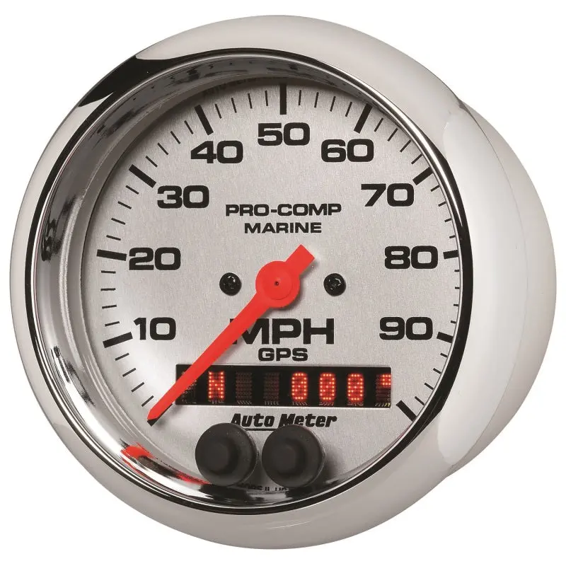 Autometer Marine Chrome 3-3/8In 100Mph Gps Speedometer Gauge 1