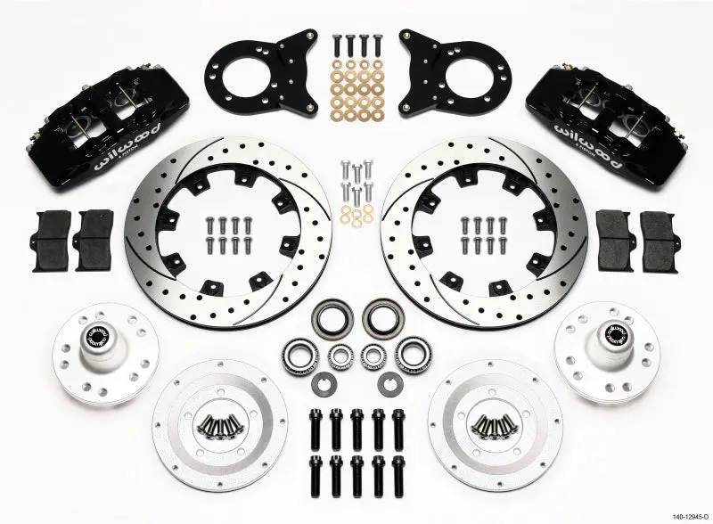 Wilwood Dynapro 6-Piston Front Hub Kit – 12.19" Drilled Rotors For 1970–1973 Mustang Disc & Drum Spindles 1