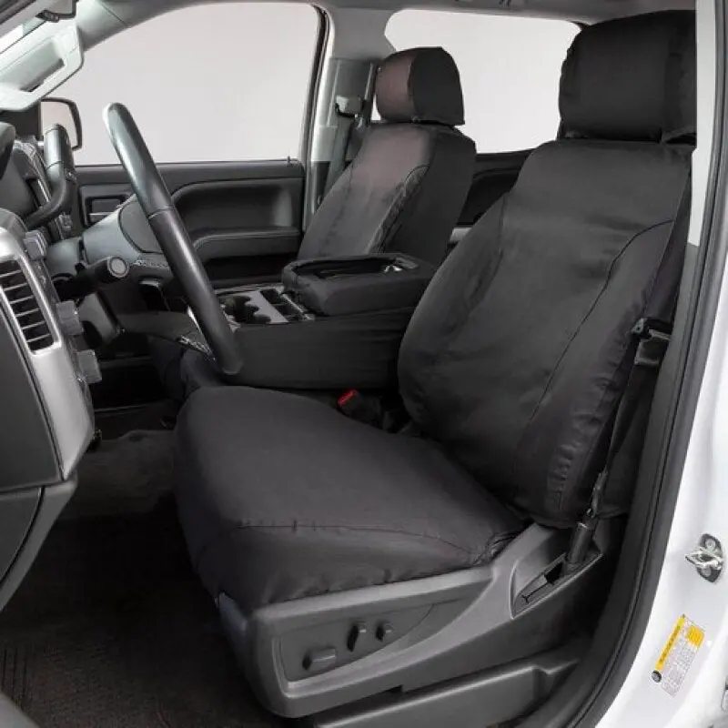 Covercraft Polycotton Seatsaver Front Row Seat Covers For 2017–2019 Chevrolet Silverado – Charcoal 1