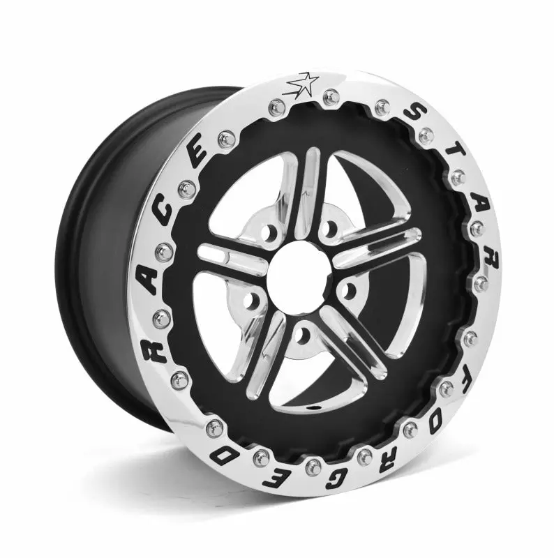 Race Star Pro Forged 15X10 Black Anodized/Machined Drag Wheel – 5X5" Bolt Pattern, 4" Backspace 1