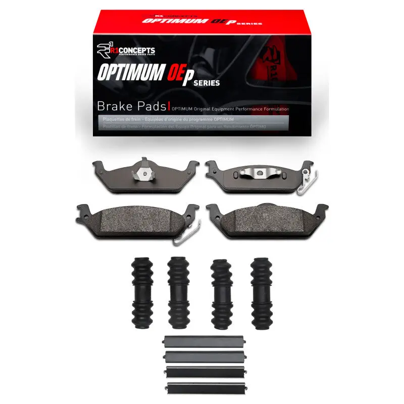 R1 Optimum Oe-Style Rear Brake Pad & Hardware Kit For 2003–2004 Dodge Dakota Rwd 1
