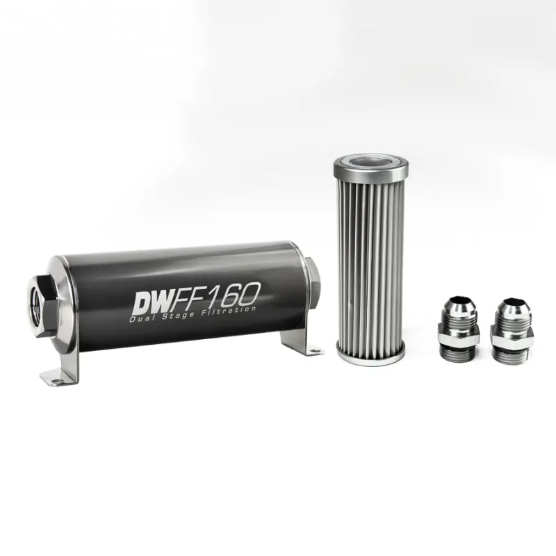 Deatschwerks 10An Stainless Steel Inline Fuel Filter Housing – 5-Micron, 160Mm Length 1