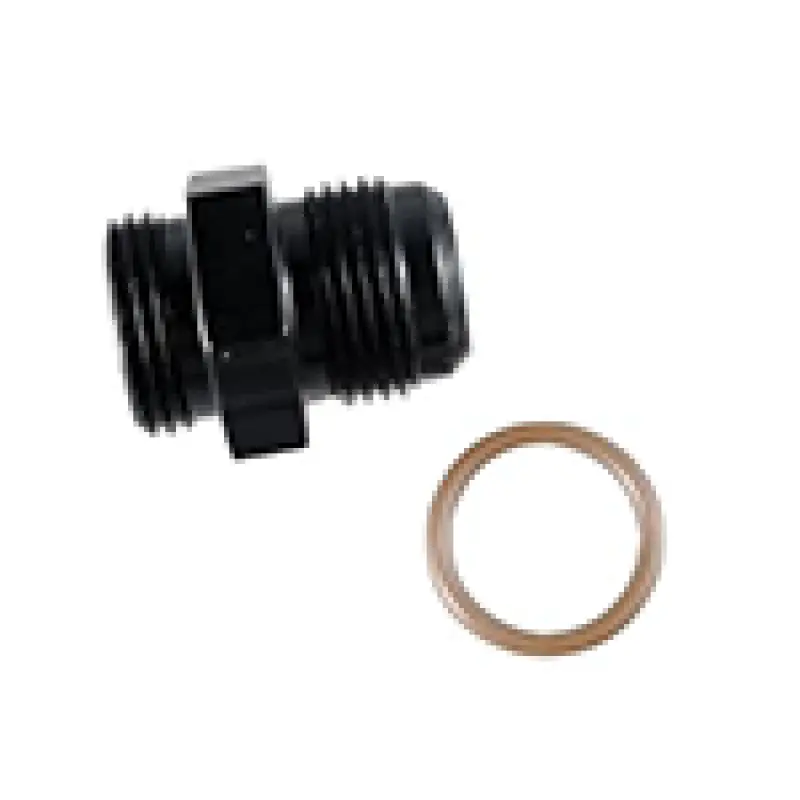 Fragola –6An X 1-1/16"-12 Radius Fitting – Black Anodized 1