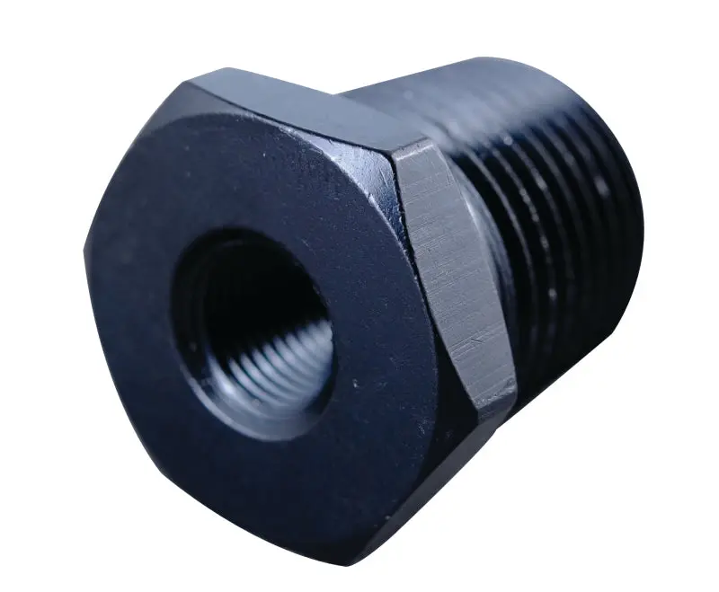 Fragola 1/4" To 1/2" Pipe Reducer Bushing — Black Anodized Aluminum 1