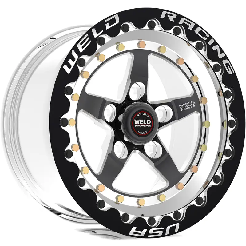 Weld Weldstar 15X8 Black Beadlock Wheel – 5X4.5 Bolt Pattern, 5.5In Backspace, Mt Style 1